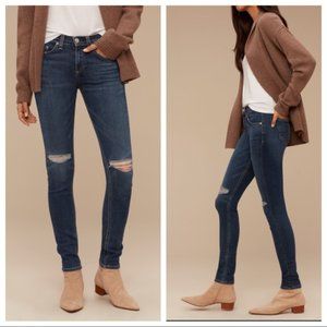 Rag & Bone 9" Skinny Distressed Blue Jeans